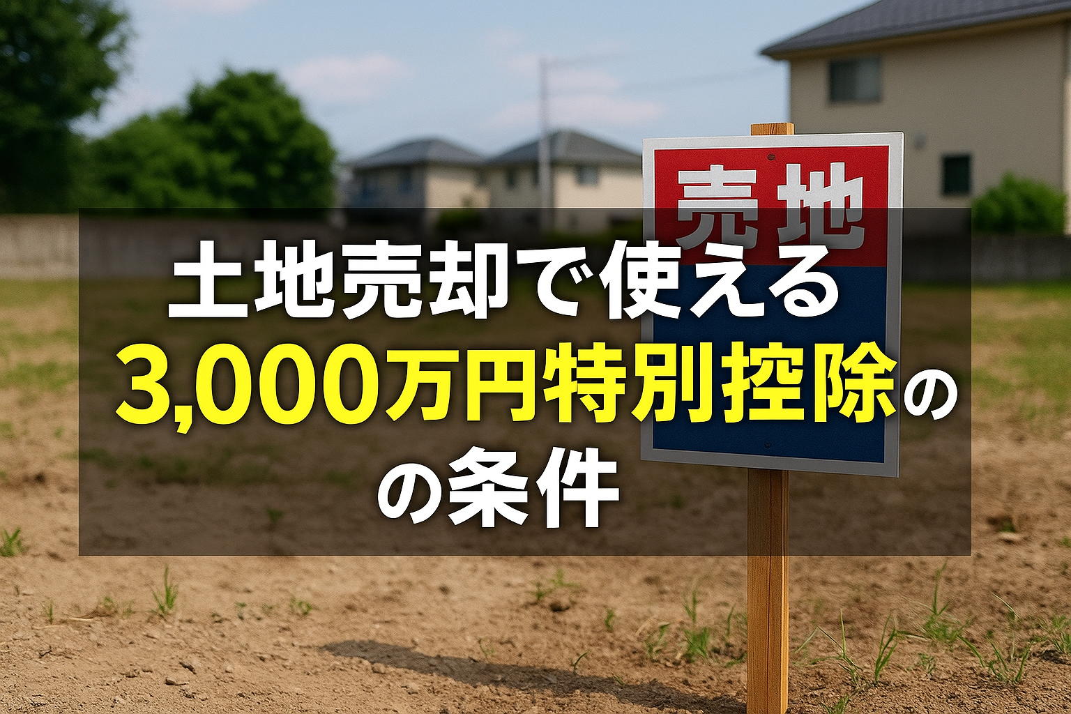 知らないと600万円損！「3,000万円特別控除」の条件を徹底解説｜土地売却・更地・併用ルール完全ガイド